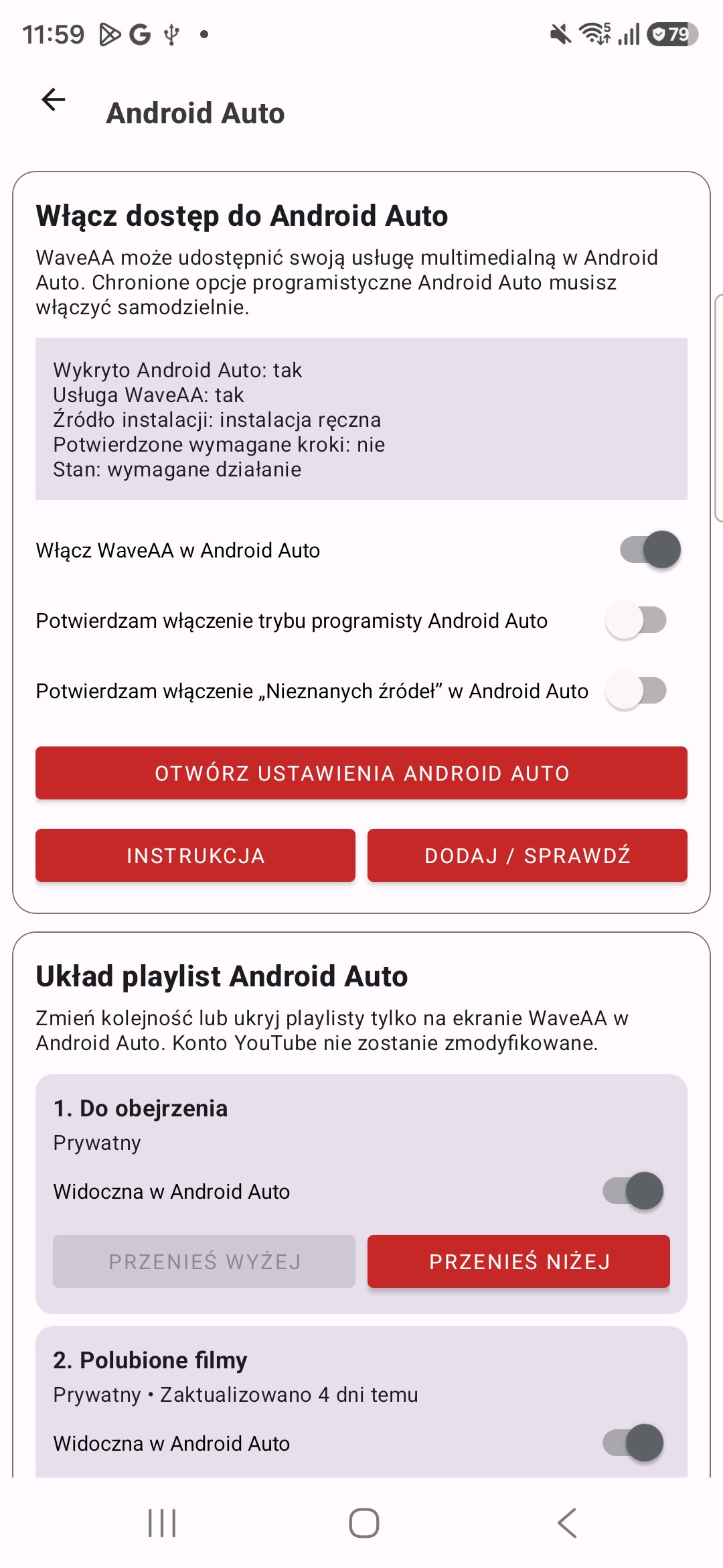 Android Auto sur le téléphone